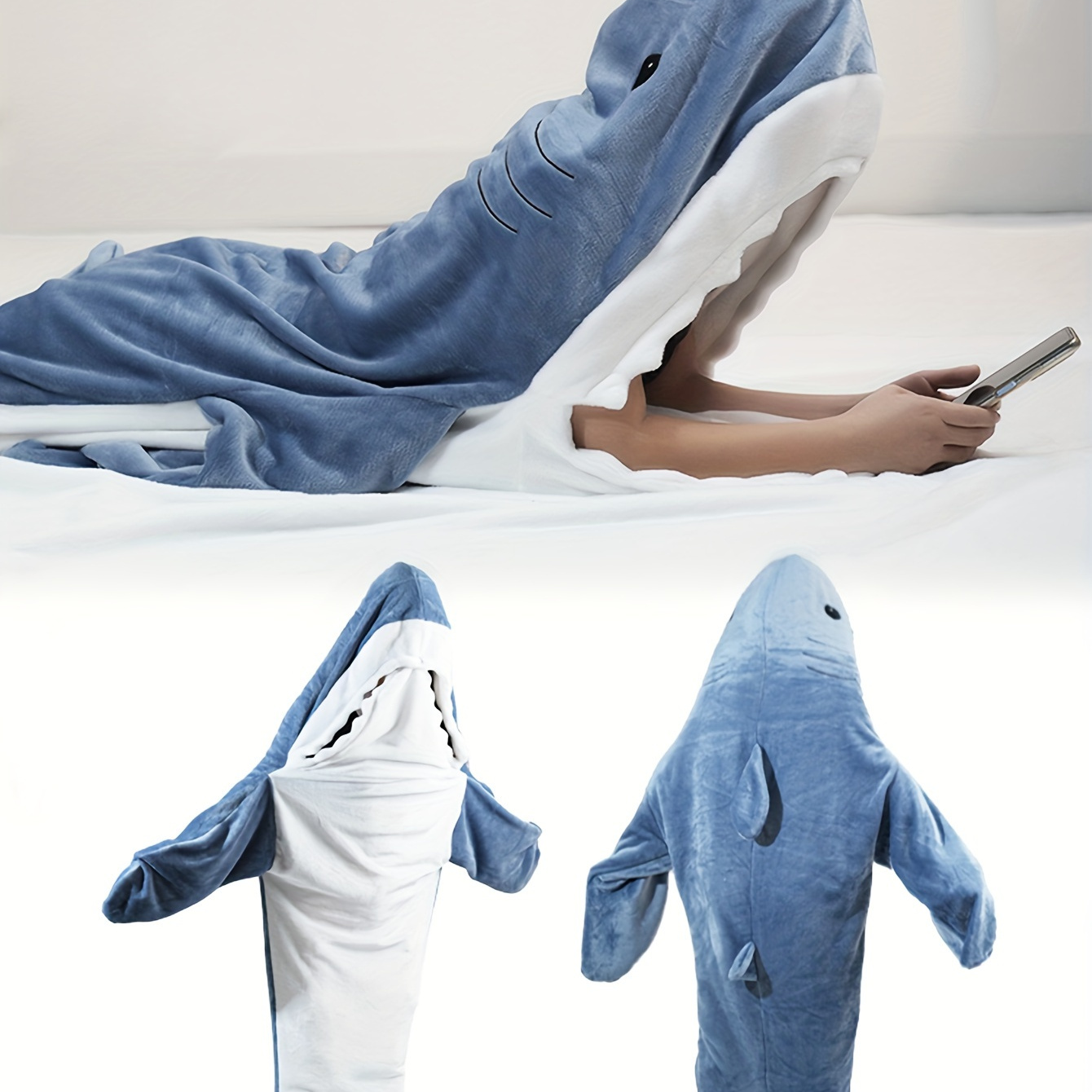 Cartone animato squalo sacco a pelo pigiama ufficio pisolino