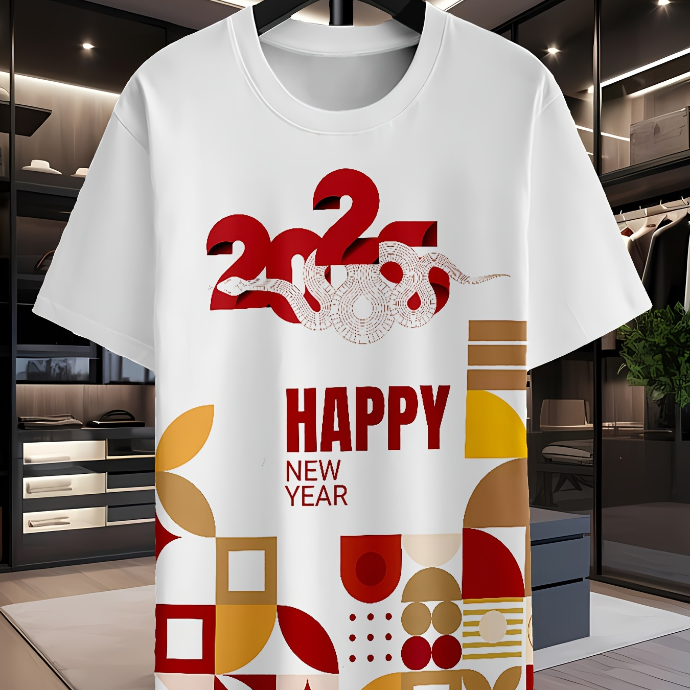 

2025 's T-shirt - Breathable, Casual Summer Tee With Unique , Round Neck, Short Sleeve - Polyester, Style, Conventional Version, Outing , Summer