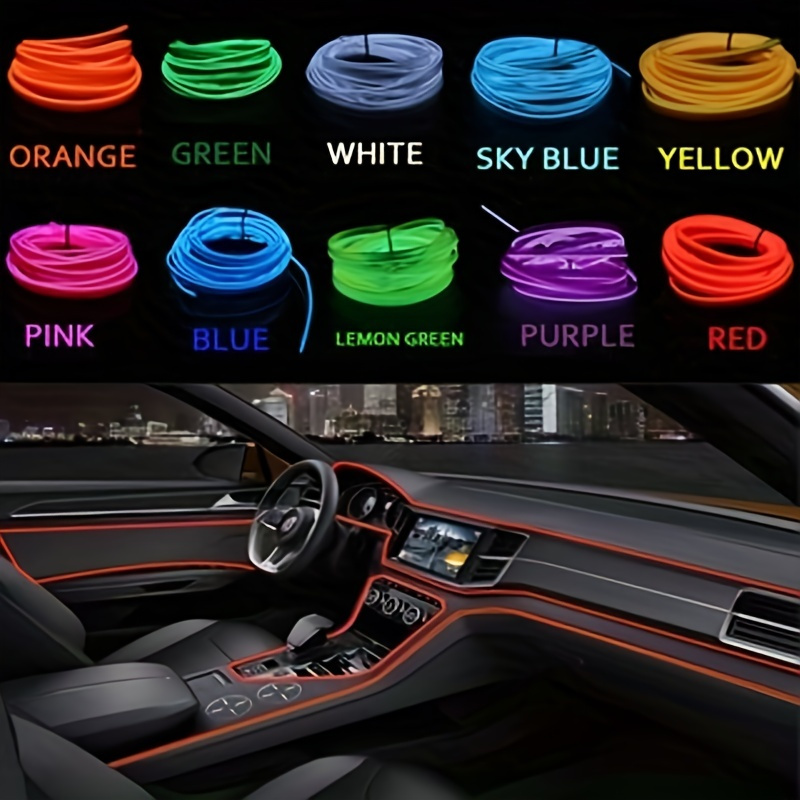 5m voiture accessoires intérieurs atmosphère lampe EL ligne de lumière  froide avec USB bricolage décoratif tableau de bord Console Auto LED lumière  ambiante - Historique des prix et avis