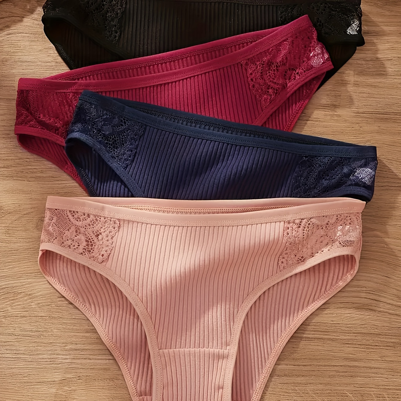

4pcs Culottes en à en Élégantes - Confortables, Respirantes, Taille en