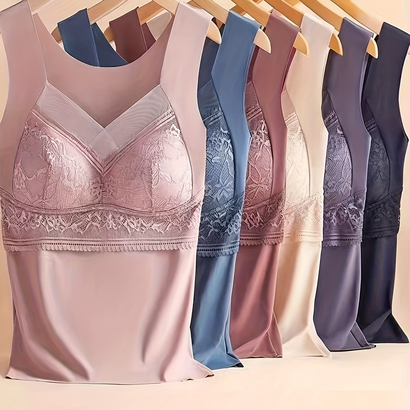 

6 Pcs - Padded Sleeveless Underwear -in Bra Steel V- Sleeveless Top