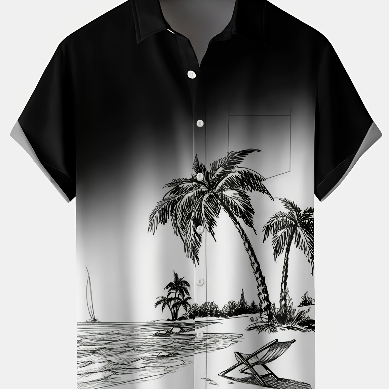 

Coconut Tree Print Men's Casual Short Sleeve Hawaiian Shirt, Men's Shirt For Summer Vacation Resort Best Sellers