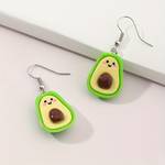 Cute Cartoon Avocado Resin Earrings Decorative Accessories For Holiday Party Birthday Gift Girls Accessories