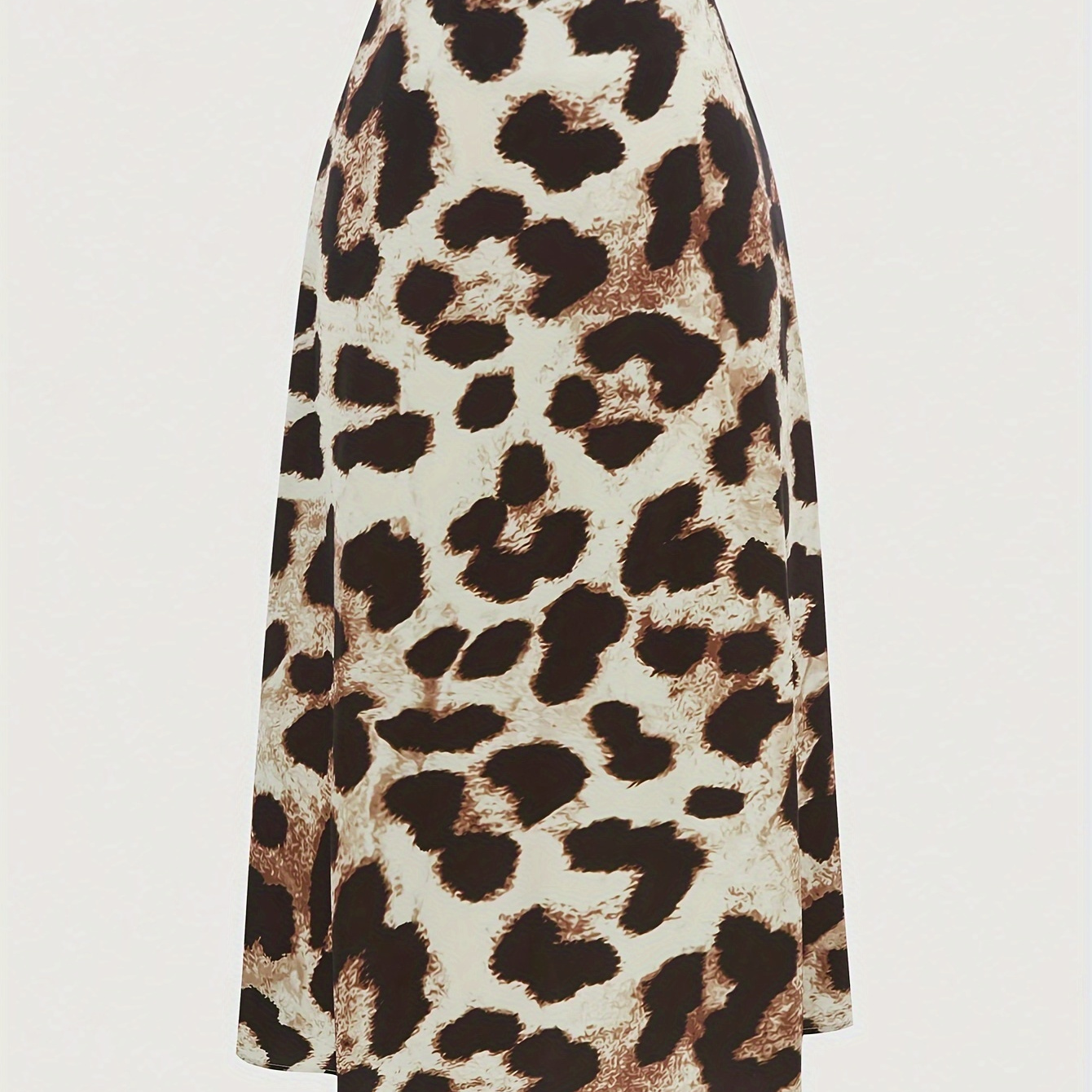 

Leopard Print High Waist Skirt, Elegant Midi A-line Skirt For , Women's Clothing