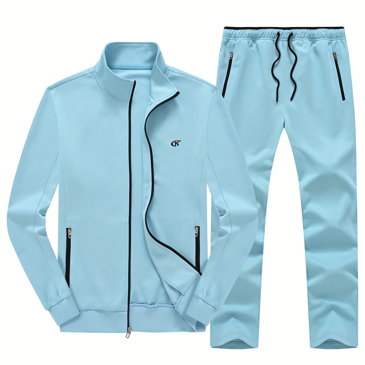 

Spring And Autumn Men's Casual Suit, Solid Set, Comfortable & Breathable Jogging Clothes