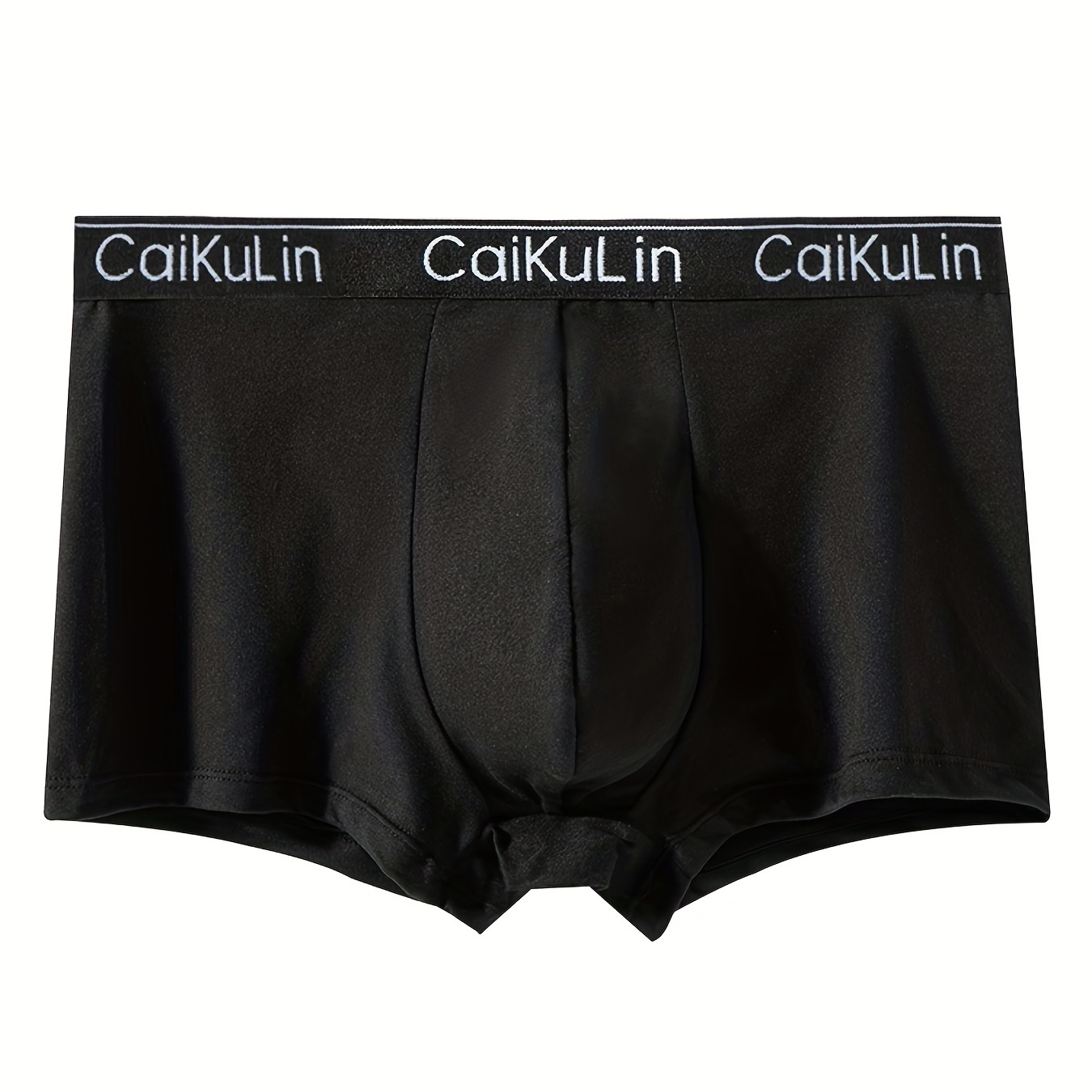 

Men's Fashion Cotton Stretchy Boxer Briefs Underwear, Solid Color Soft Comfortable Breathable Black Panties Underpants