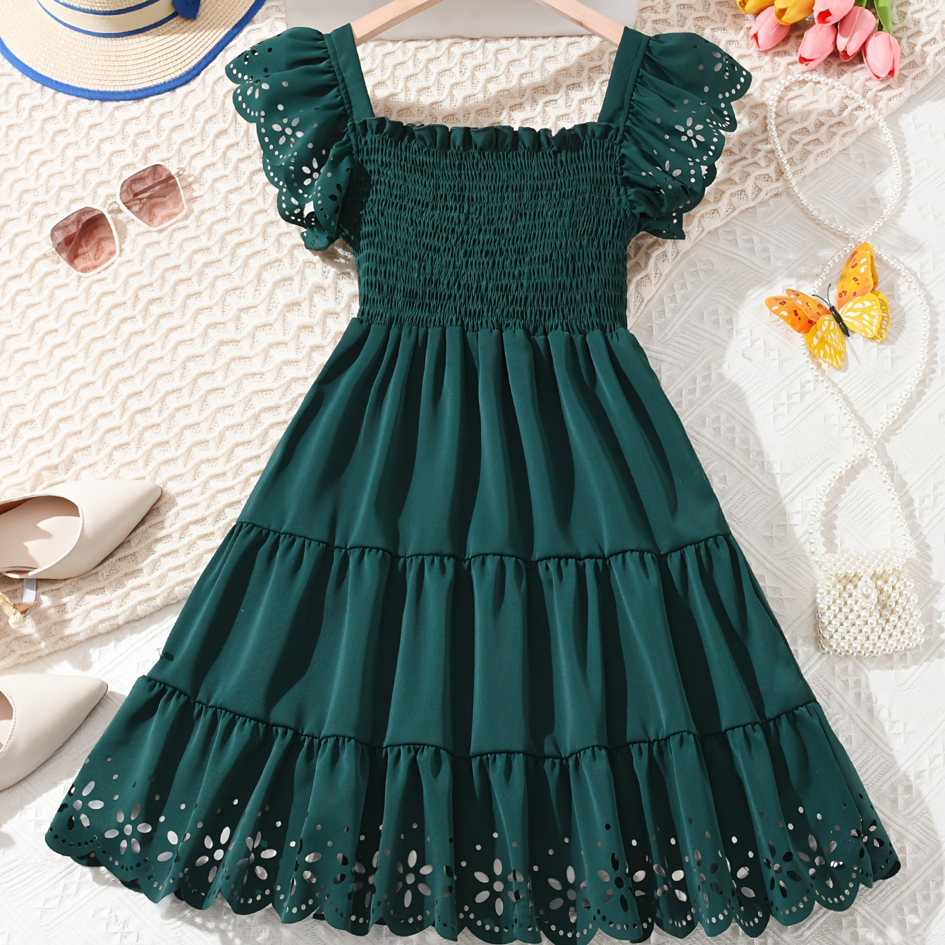 Chic Pleated Dress For Girls