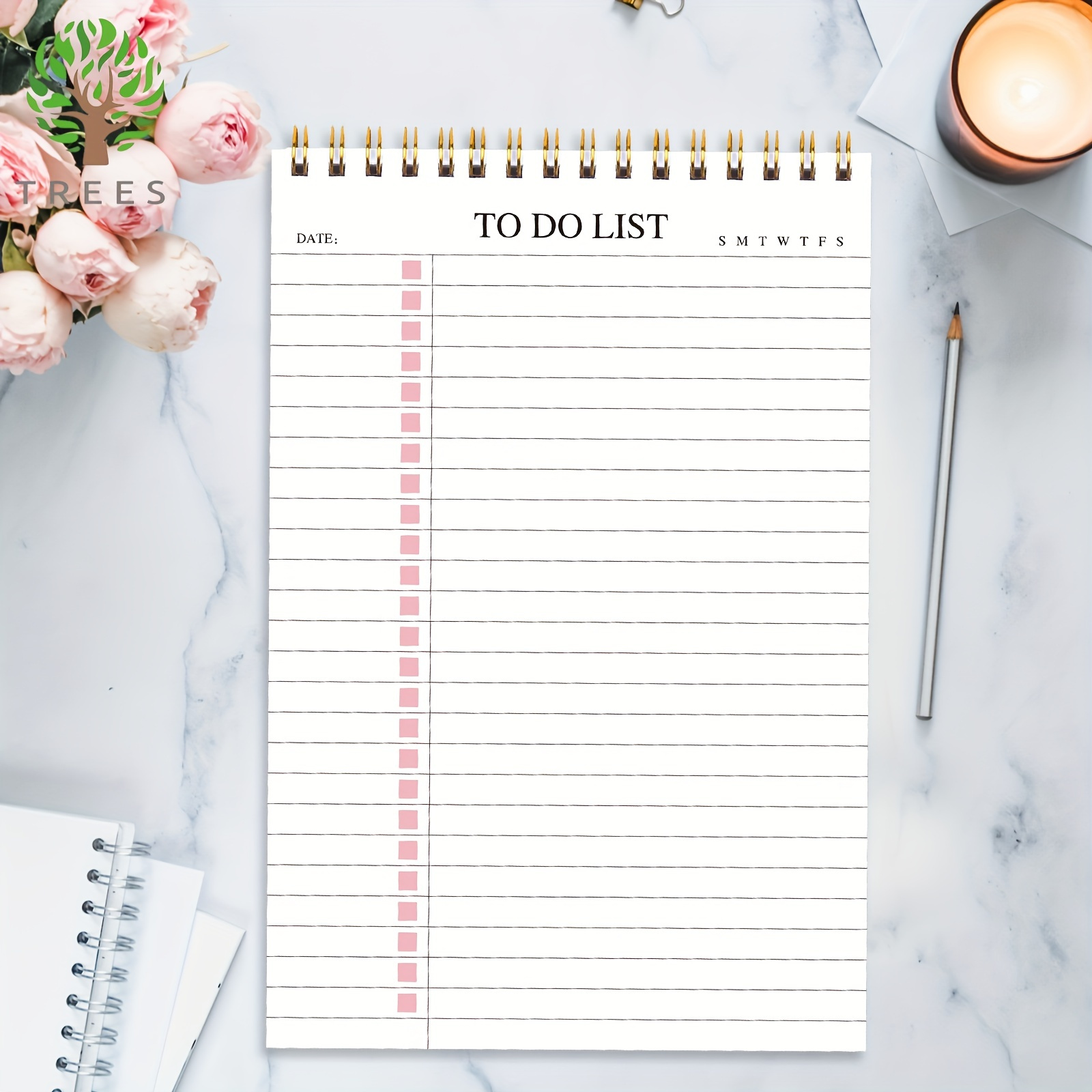 

1pc To Do List Notepad Undated Daily Planner Spiral Planning Pad Task Checklist Productivity Note Pad For Work, 8.5*5.5 Inches, 52 Sheets