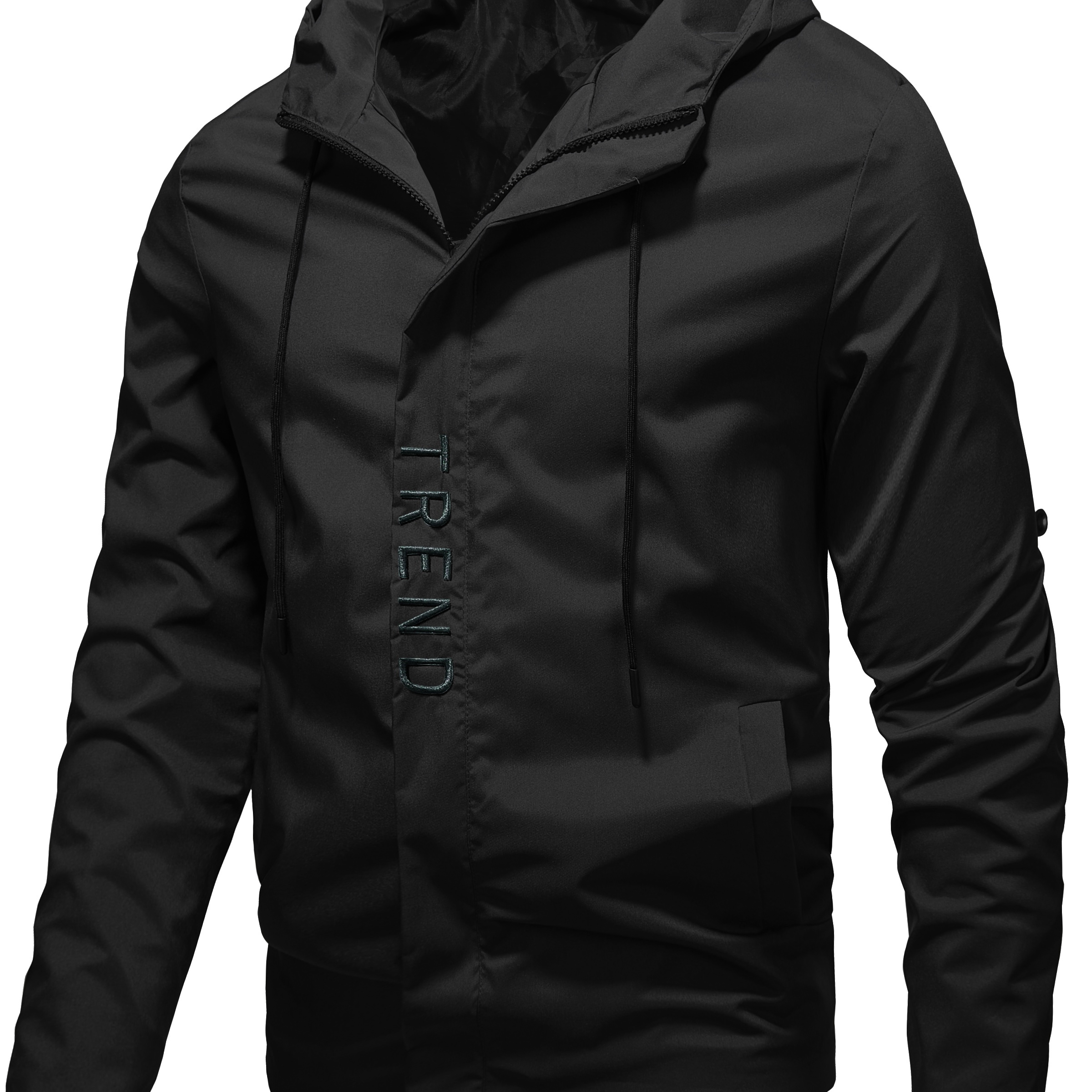 

Men's Casual Hooded Jacket, Chic Zip Up Cargo Jacket For Outdoor Activities