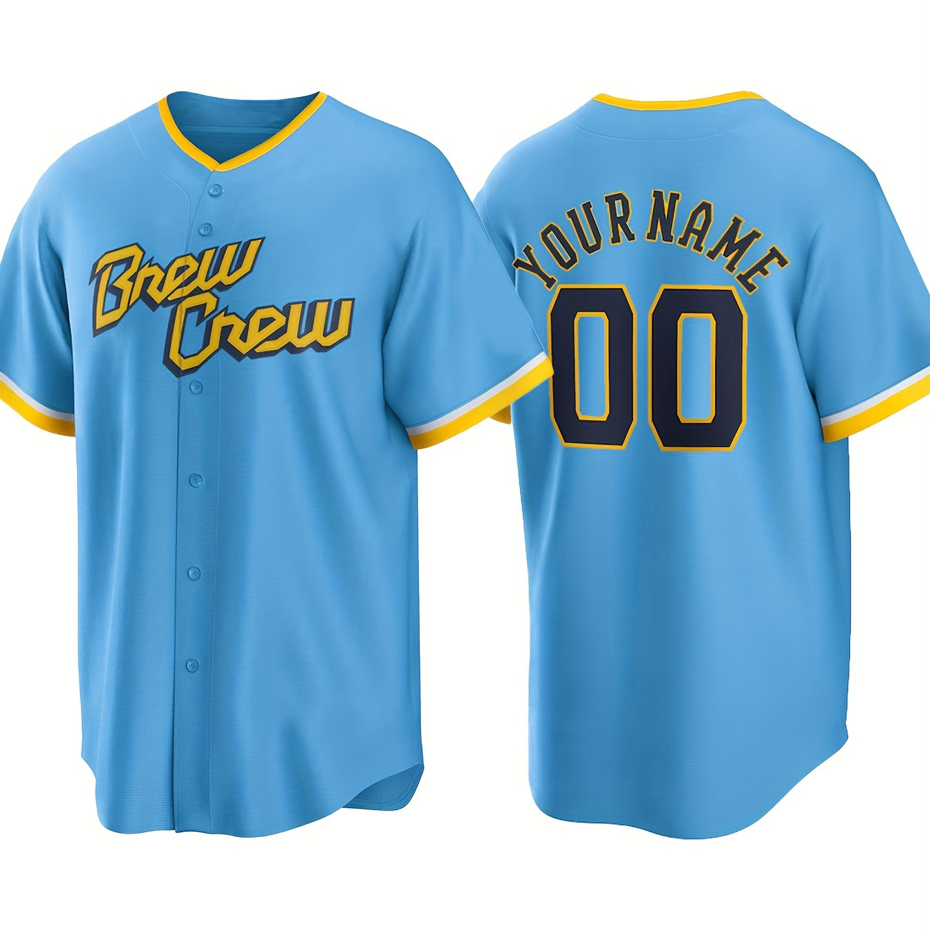 

Customizable Name And Number Men's Blue Baseball Jersey Embroidered Outdoor Daily Leisure Sports Customization S-3xl