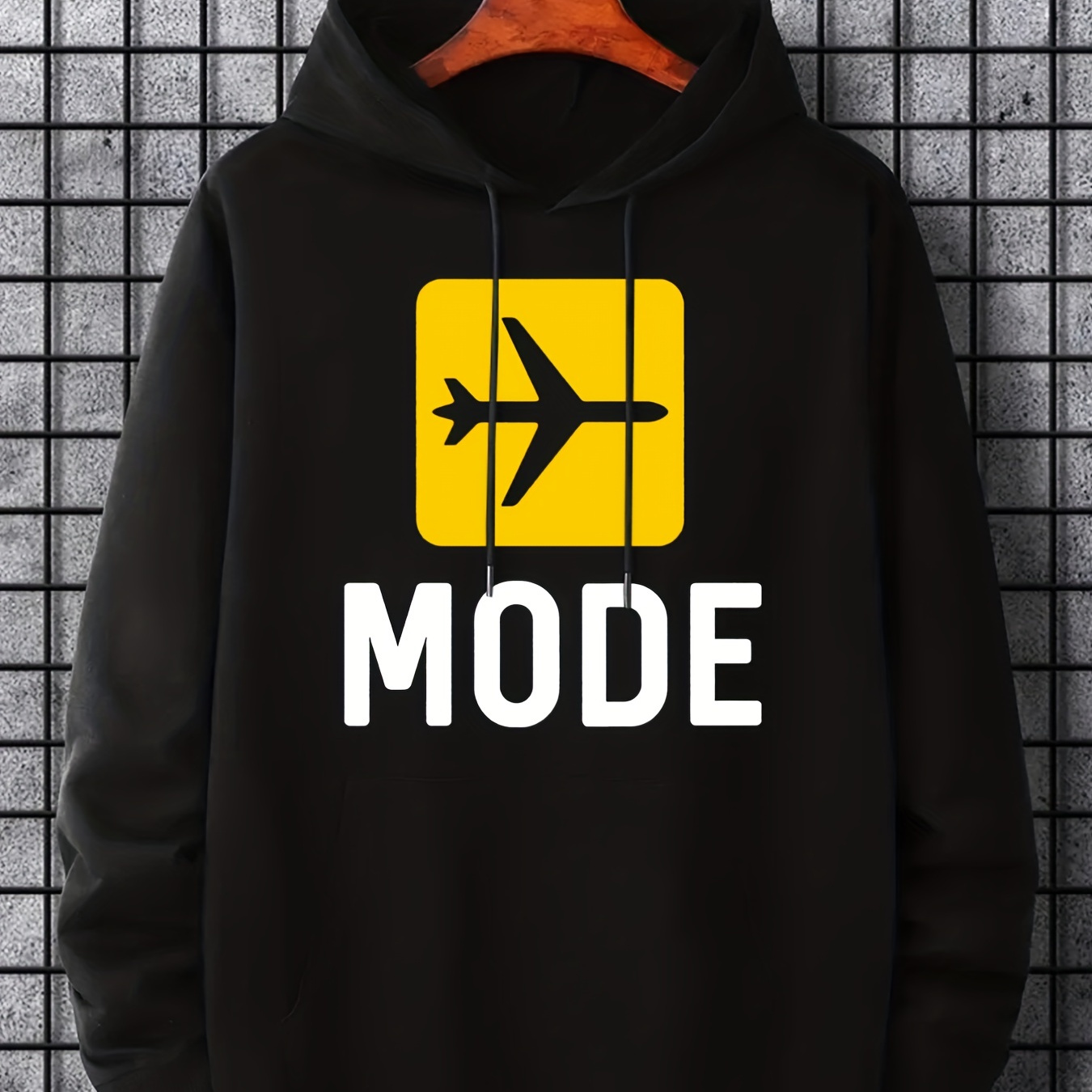 

Hoodies For Men, Airplane Mode Graphic Hoodie, Men’s Casual Pullover Hooded Sweatshirt With Kangaroo Pocket For Spring Fall, As Gifts
