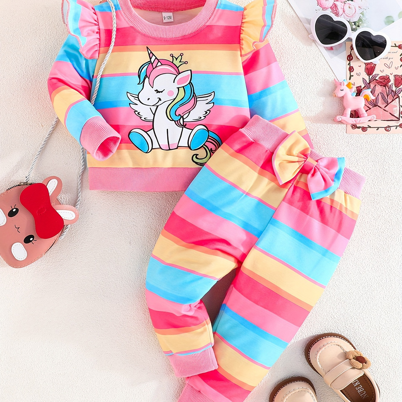 

's 2- Set, Long Sleeve Top And Pants, Unicorn Pattern, And , Outfit, Cloth