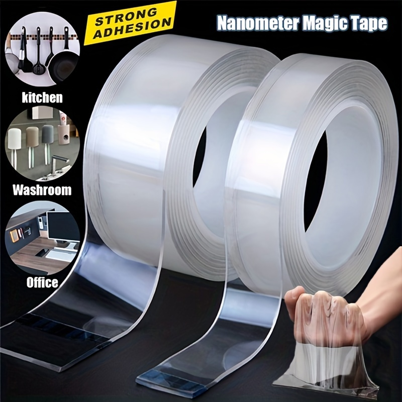 

1 Roll, Double-sided Heavy Duty Mounting Tape, Multipurpose Removable Adhesive Foam Tape, Reusable Transparent Tape For Paste Items, Household 1/2/3/5m