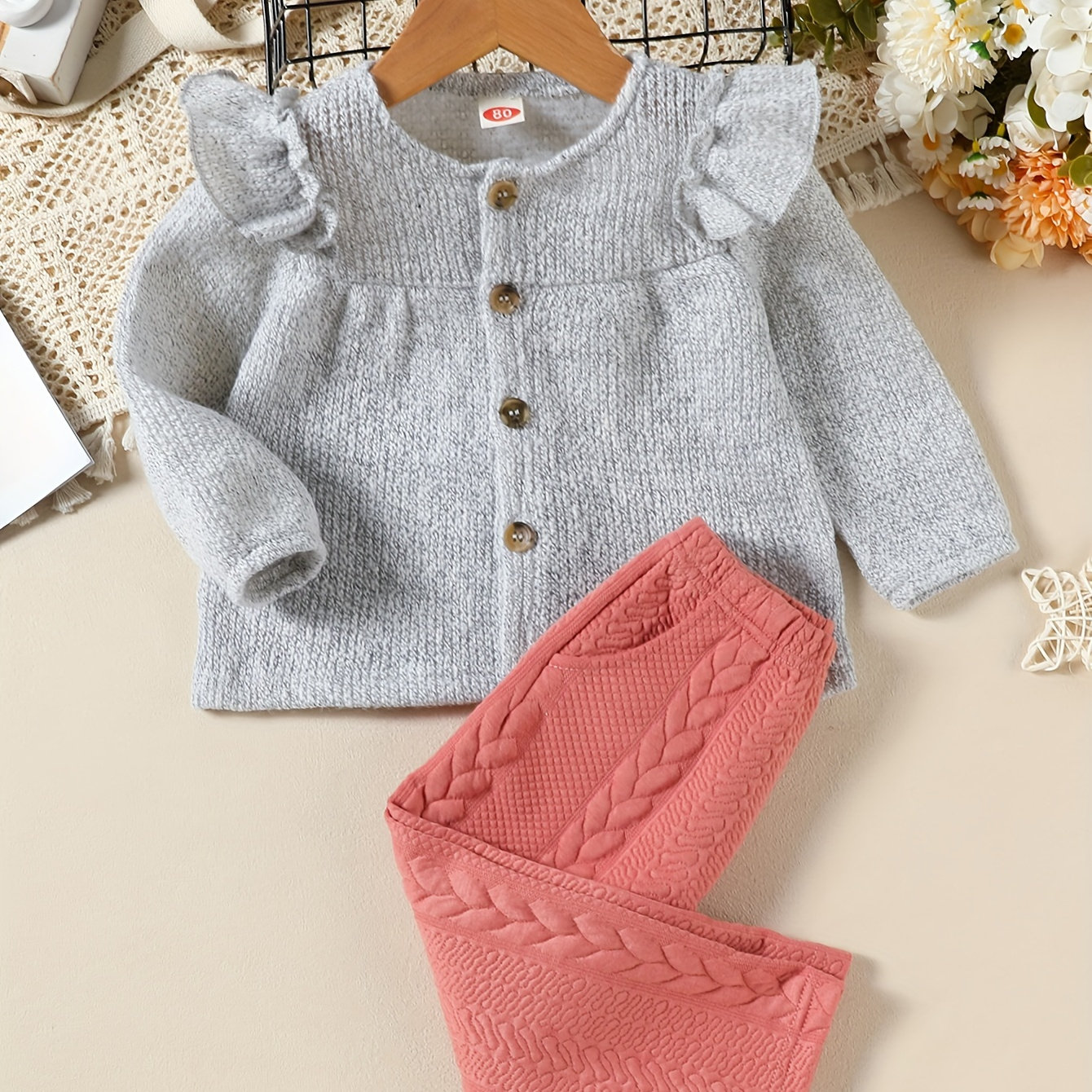 

-up & -leg Pants Set For - For Fall/, Washable