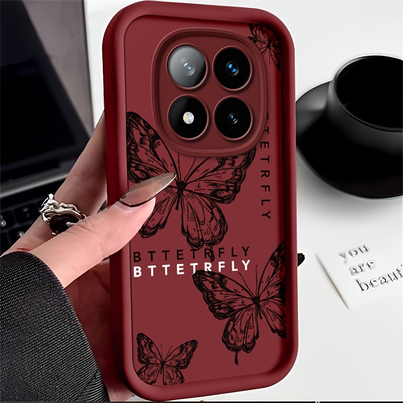 TEMU Funda para móvil: para Redmi Note 14 Pro 5G, diseño creativo de mariposas, funda protectora antigolpes