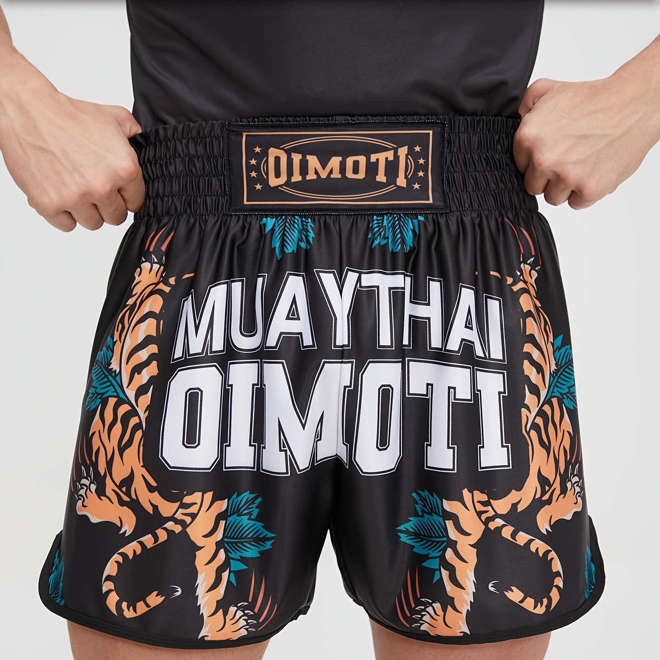 

Oimoti Men's Boxing Shorts, Breathable Moisture-wicking High Stretch Knit Fabric, Animal Pattern, Polyester 88% Elastane 12%, Loose Fit For Training & Sports, , Universal Fit