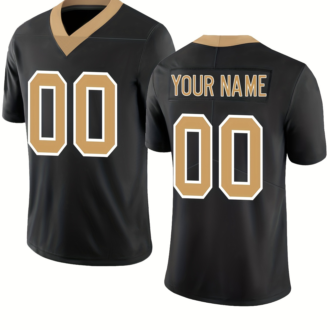 

Men's Customized Name & Number Embroidery Football Jersey, Tailored To Your Preference, Comfy Top For Summer Sport