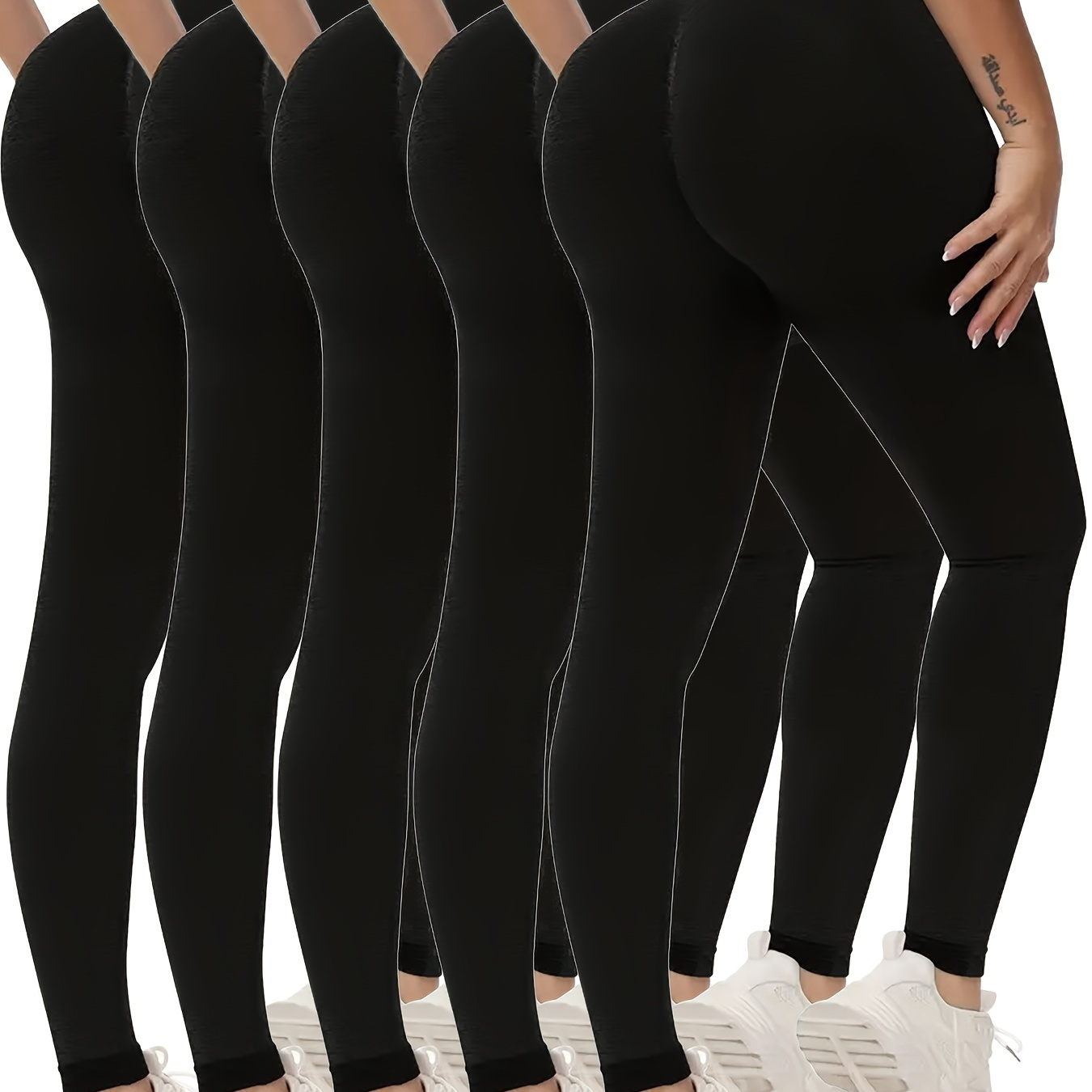 

5 Pairs Of Women's Tights, Invisible Fitness Running Yoga Exercise Yoga Pants