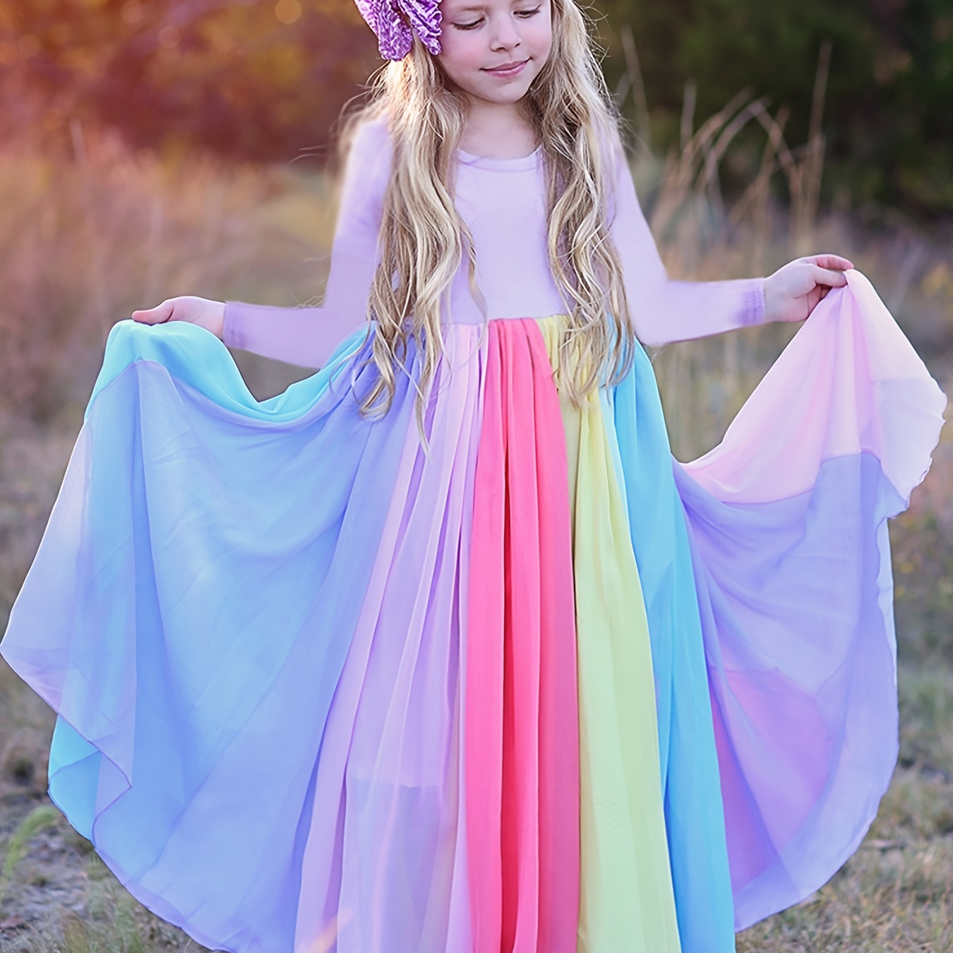 Rainbow Mesh Twofer Dress - Calakids