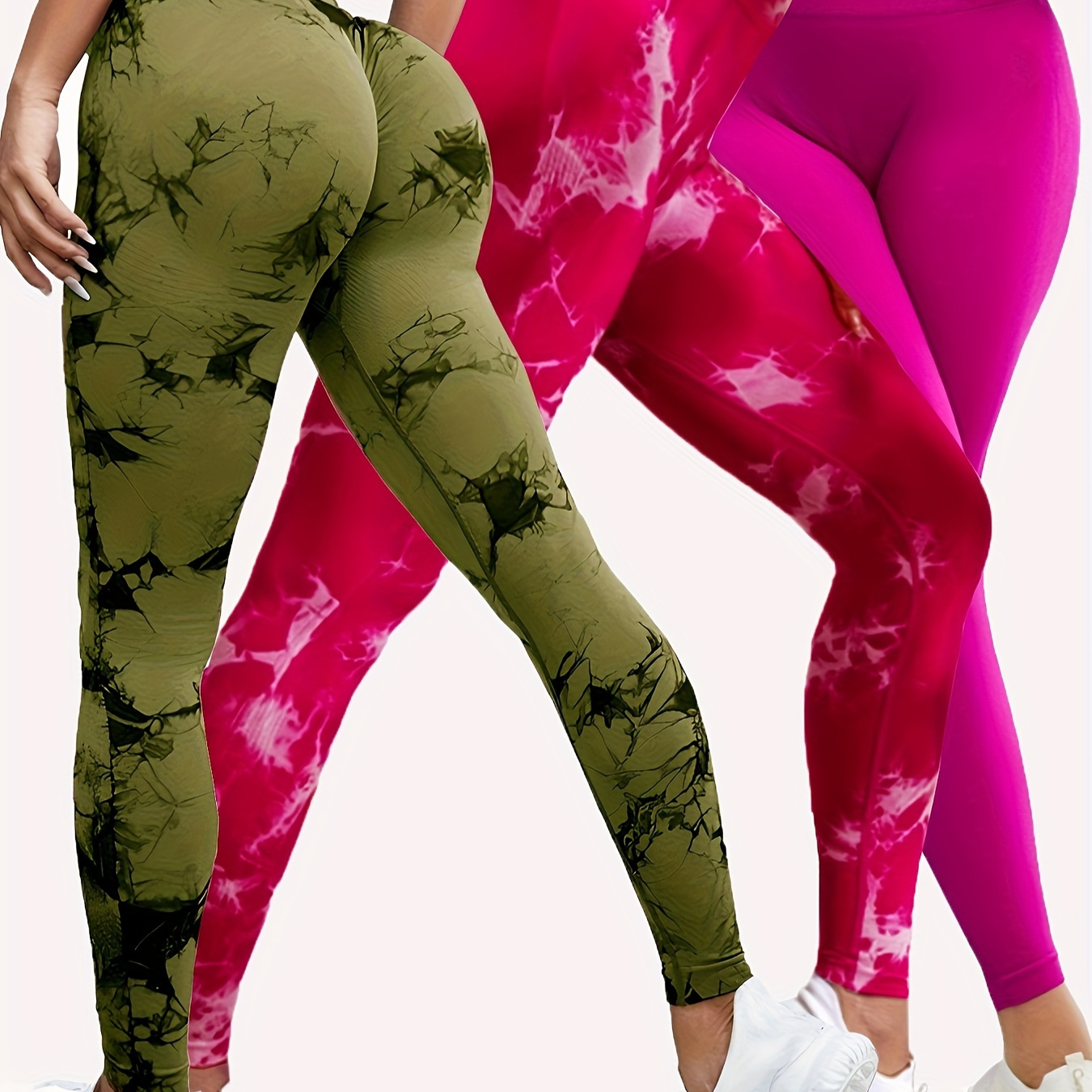 Tie Dye Yoga Leggings High Stretch Seamless High Waist - Temu