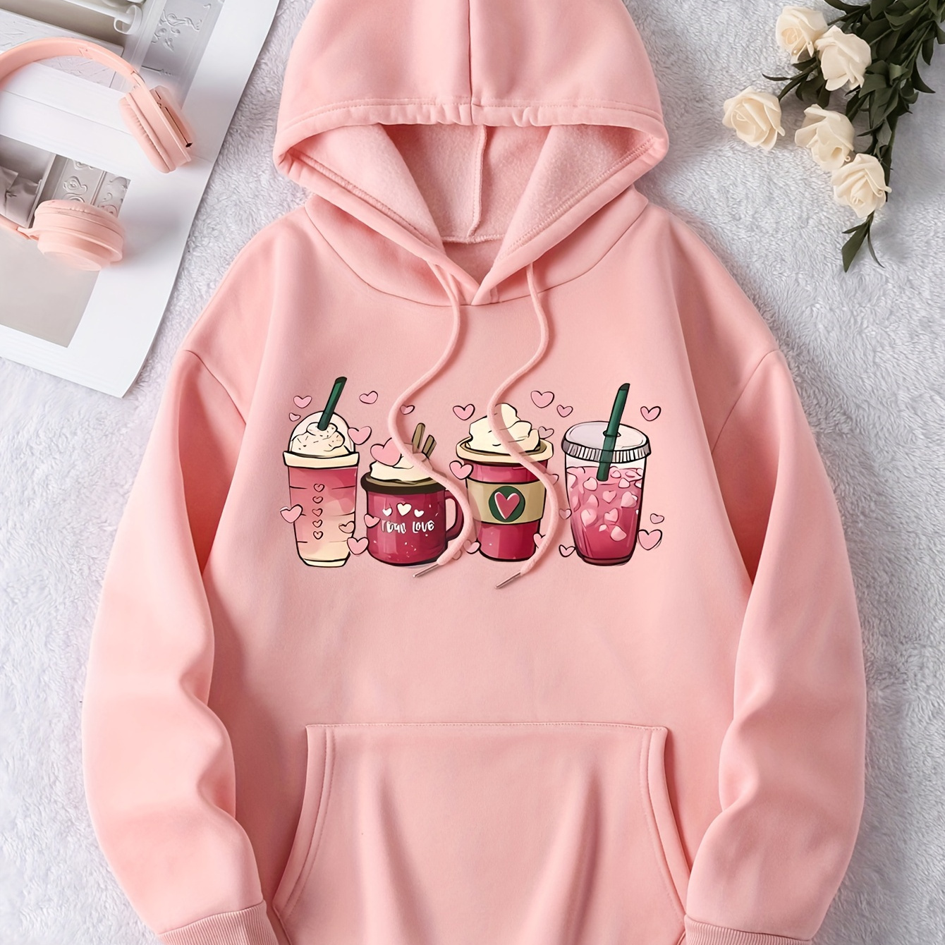 

Drawstring Hoodie, Casual Long Sleeve Hooded Sweatshirt, Women's Clothing