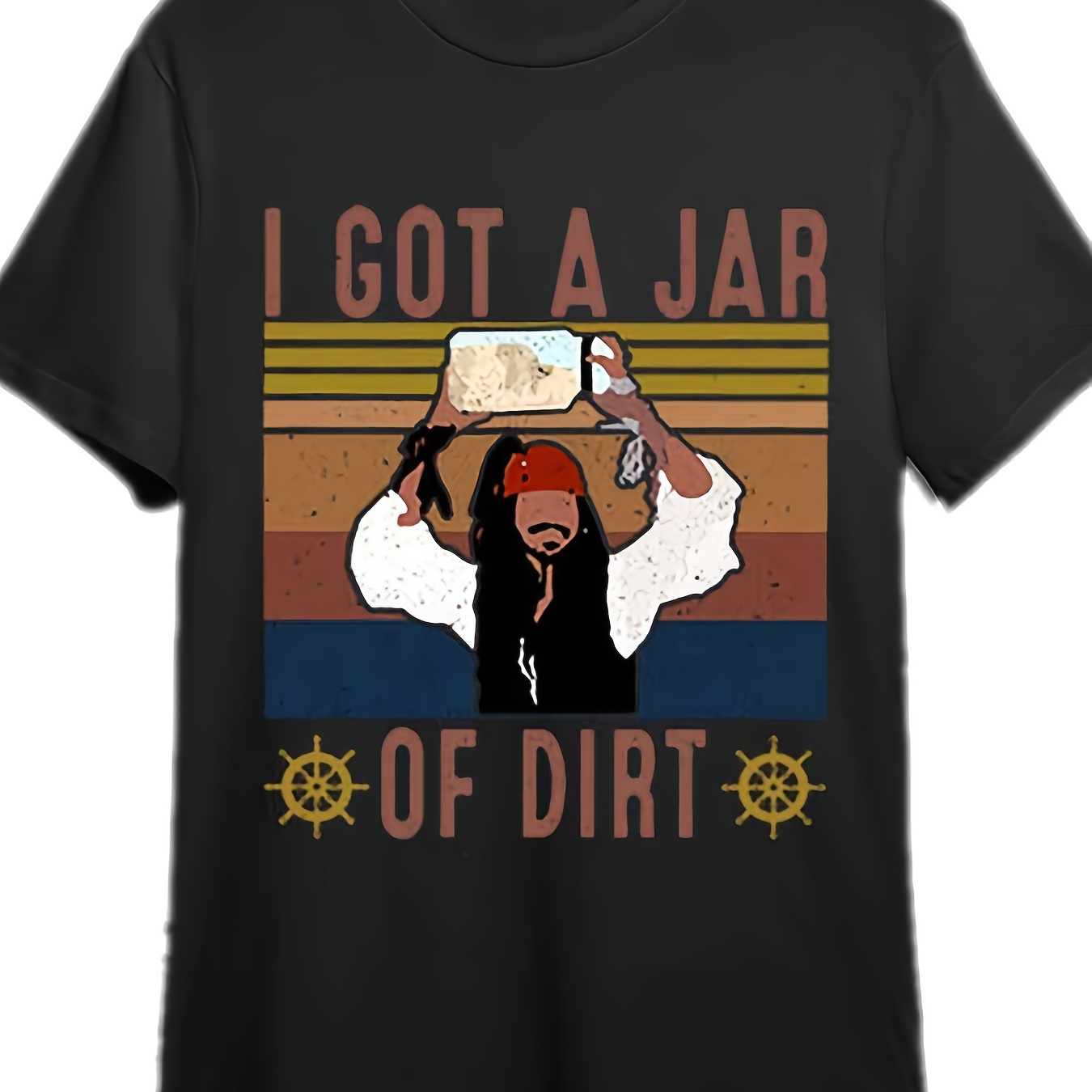 

Vintage A Jar Of Dirt T-shirt With Fancy Print, Casual , Trendy Short Sleeve Top For Summer - 220g