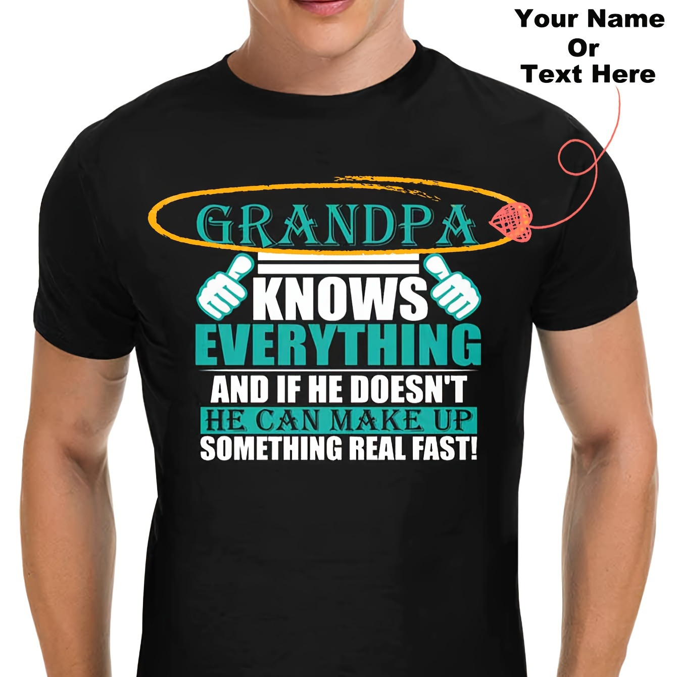 

Personalized Men's Grandpa/dad Wisdom T-shirt - 'grandpa/dad Knows Everything' - Celebrating & Imagination Of Grandfathers/fathers Design - Customize 'your Name ' - Stylish And Unique Apparel