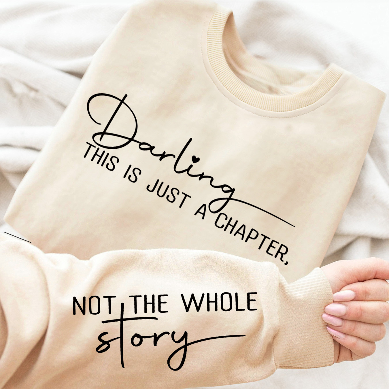 

Not The Whole Story Letter Print Sweatshirt, Crew Neck Casual Sweatshirt For Fall & Spring, Women's Clothing