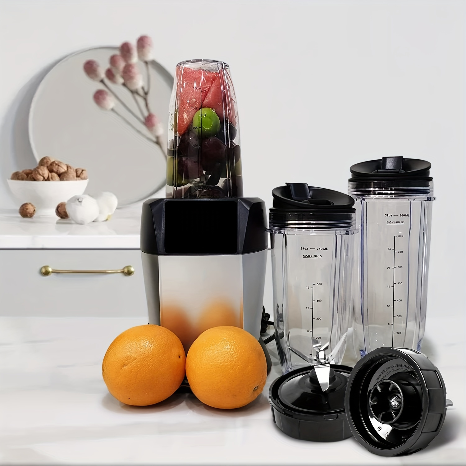 BioloMix 1300W Smoothie Blender With 50.72oz Glass Jar, Personal Blenders  Combo For Frozen Fruit Drinks, Sauces