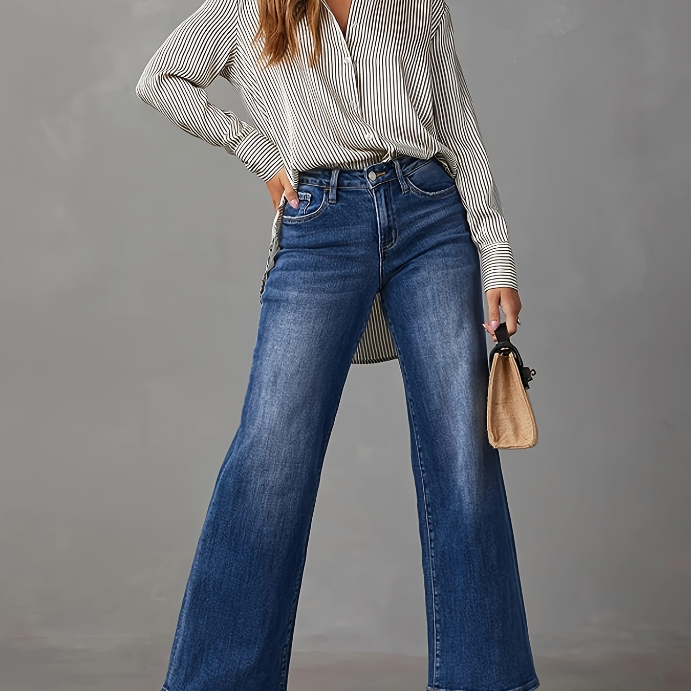 

Plus-size Women's Fleece Warm Straight Leg Comfortable Fashion Jeans