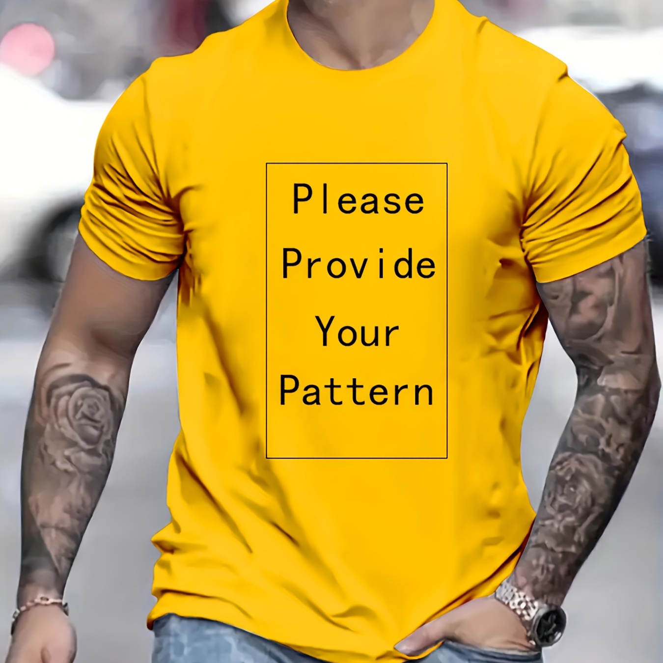 

Customized Letters Graphic Print Men's Creative Top, Casual Short Sleeve Crew Neck T-shirt, Men's Clothing For Summer Outdoor