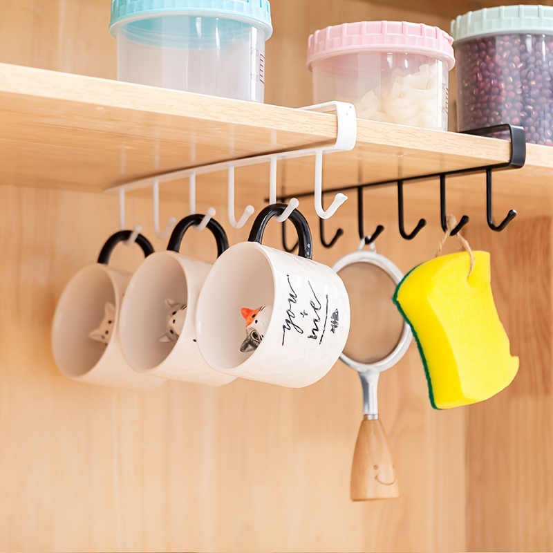 Iron Cabinet Traceless Hook Six Hooks Storage Hanger Multi - Temu