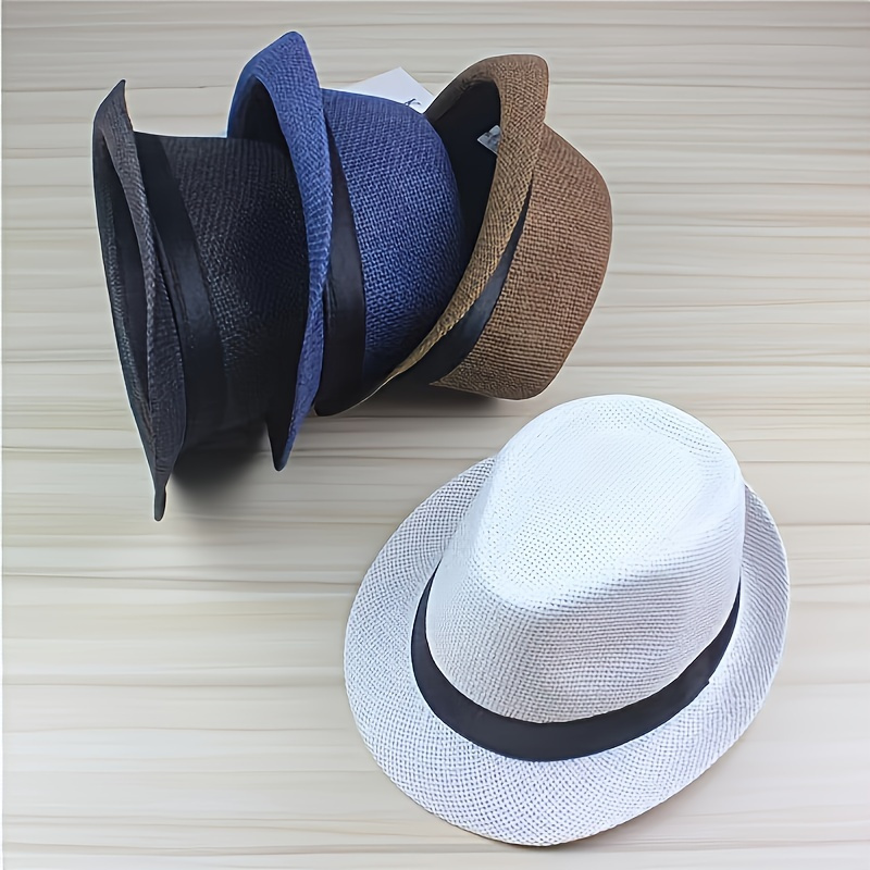 Wide Brim Panama Fedora Beach Hat With Wind Lanyard Upf 50 For