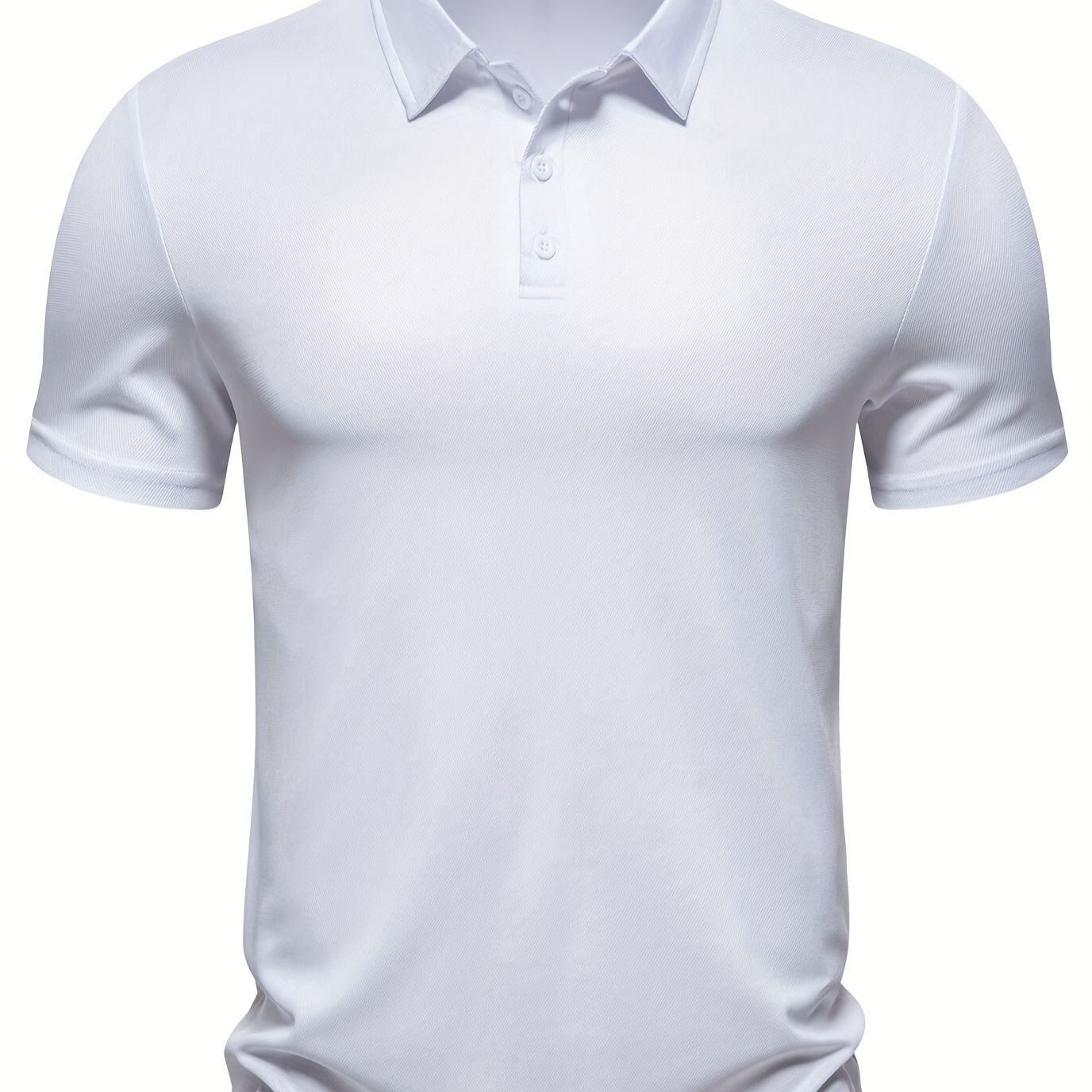 

Men's Casual Golf Shirt, Quick Dry Moisture-wicking Short Sleeve, Regular Fit, Solid Color, With Contrast Lapel, For Summer Knit Fabric Sportswear