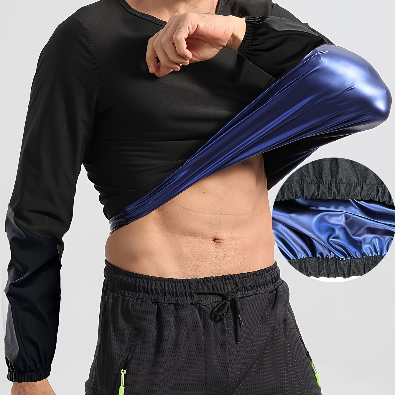 

Men's Compression Sweat Sauna Shirt: Get Fit & Feel Great With Back Support & Long Sleeves!