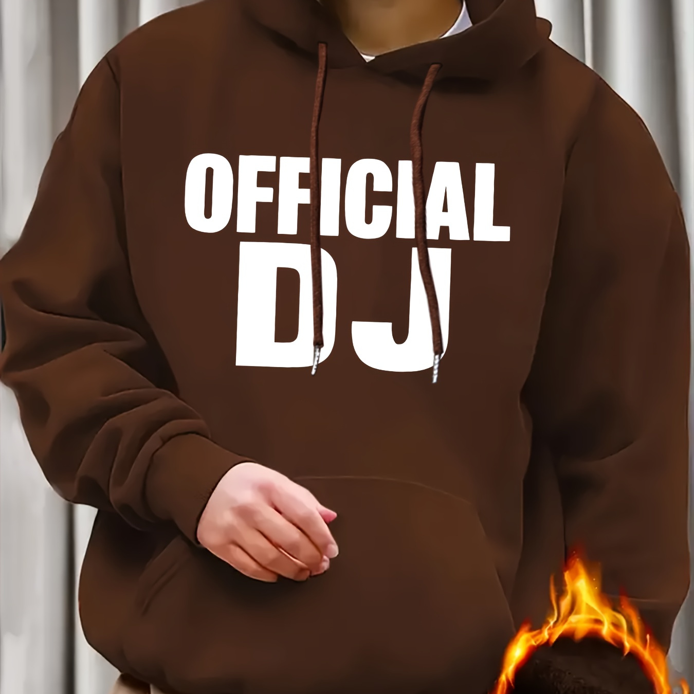 

Official Dj Print, Men's Stylish & Trendy & Cozy Long Sleeve Hoodie, Versatile Hooded Sweatshirt For Autumn & Winter Daily Wear