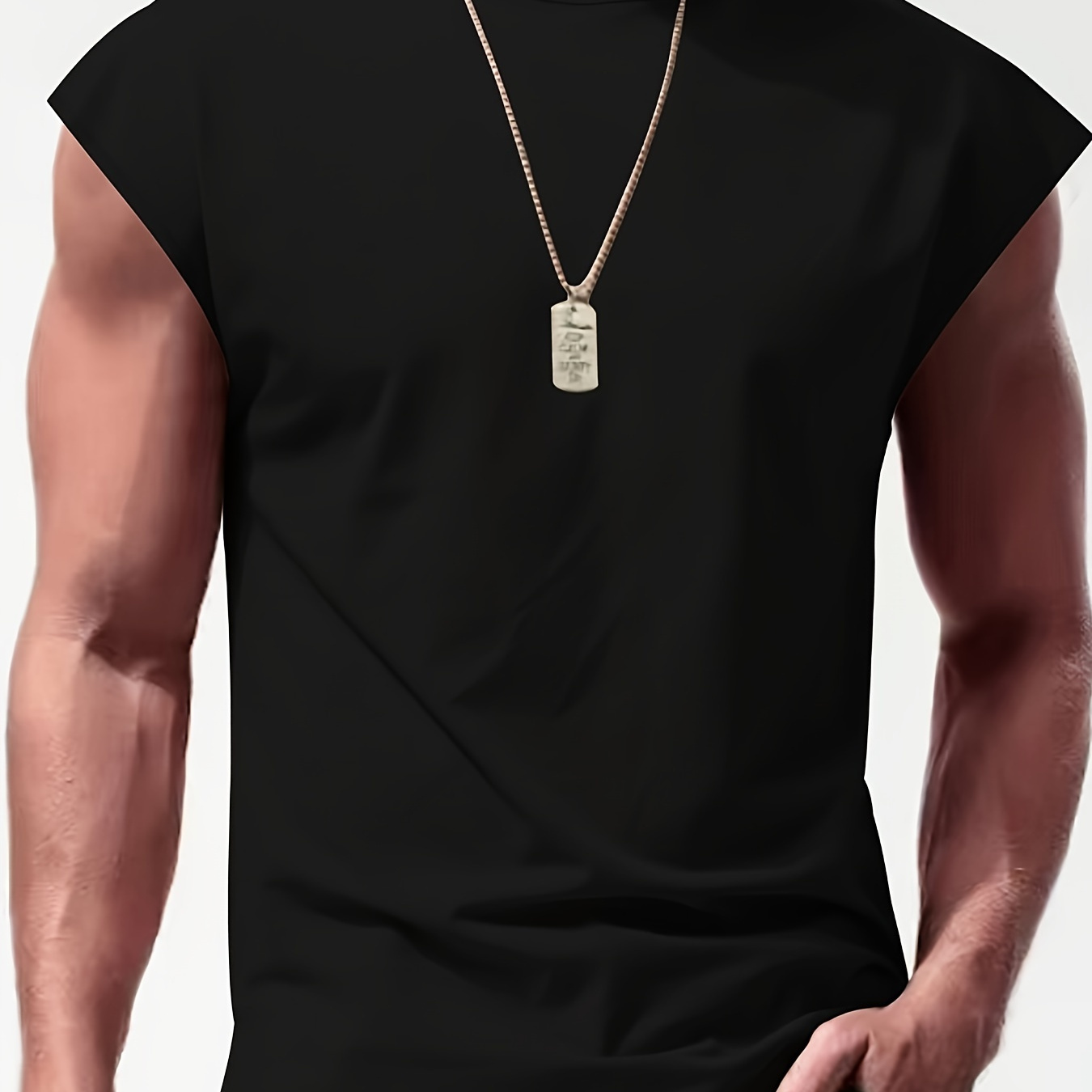 

Men's Solid Crew Neck Sleeveless Tank Top, Casual And Trendy Sports Vest Suitable For Summer Fitness Workout And Outdoors Sports Wear