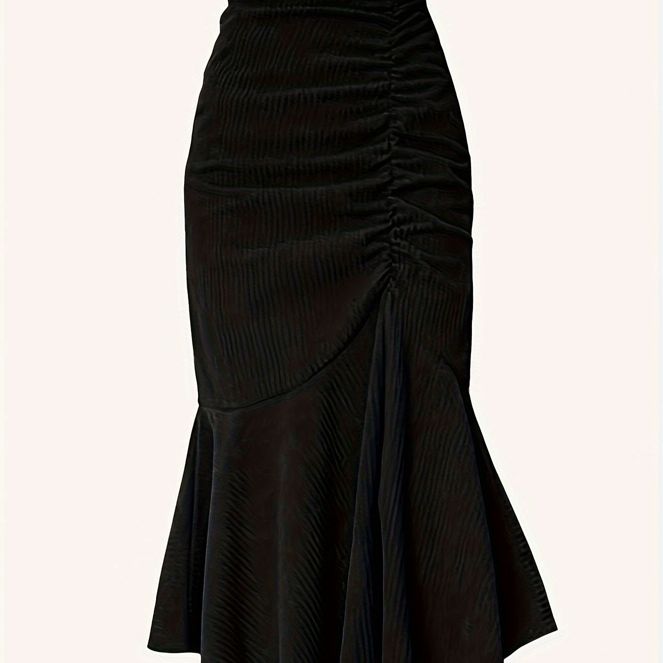 

Solid Color Mermaid Skirt, Elegant High Elastic Waist Skirt For Spring & Summer, Women's Clothing