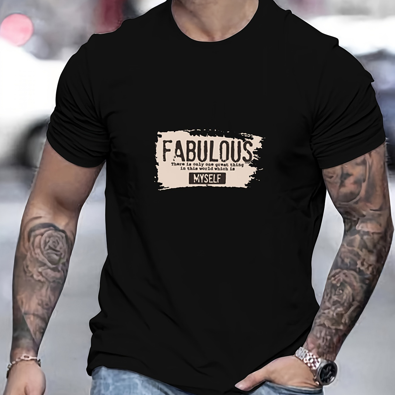 

Fabulous Men's Cotton T-shirt - Casual Summer Crew Neck, Short Sleeve, Stretch Fabric, Non-transparent