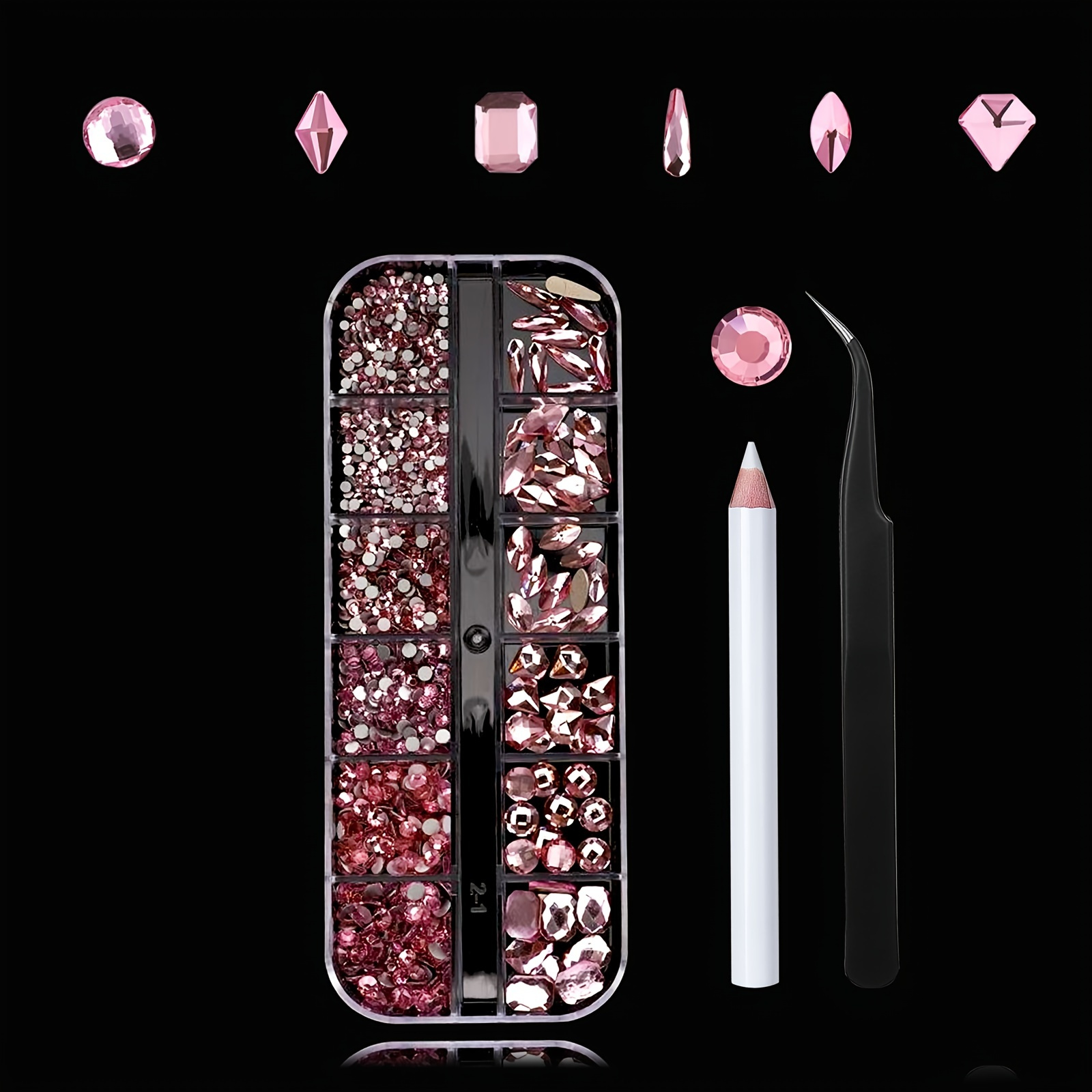 Diamantes De Imitación Rosas Para Uñas Gemas - Temu