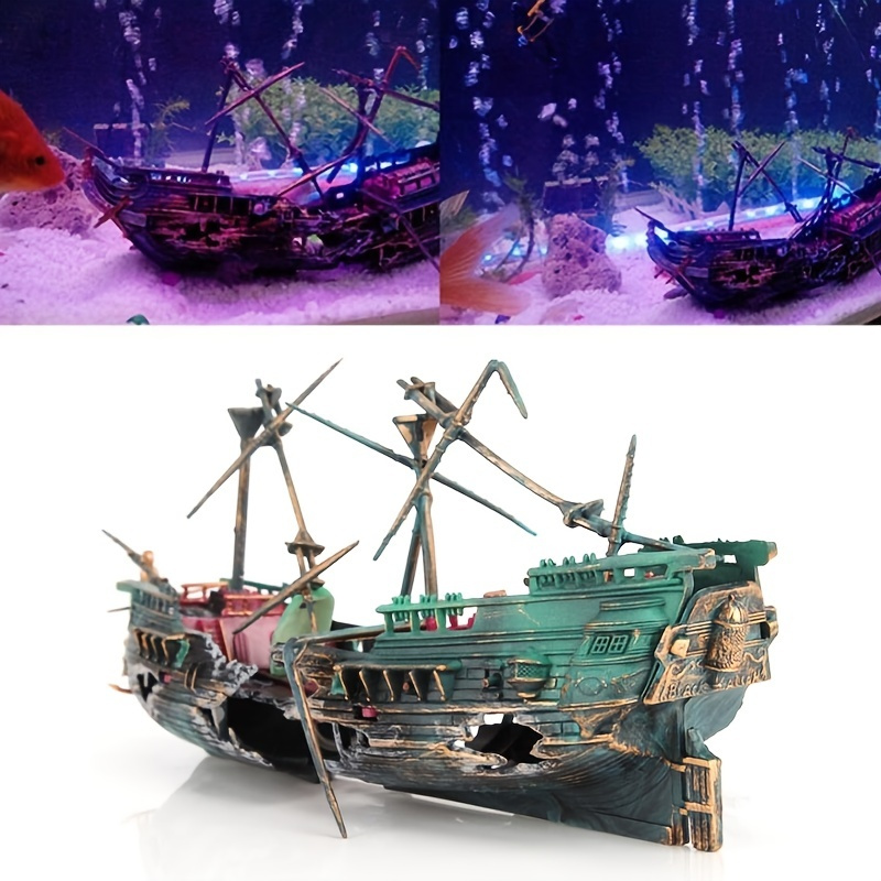 Extra large sunken 2024 ship aquarium decoration