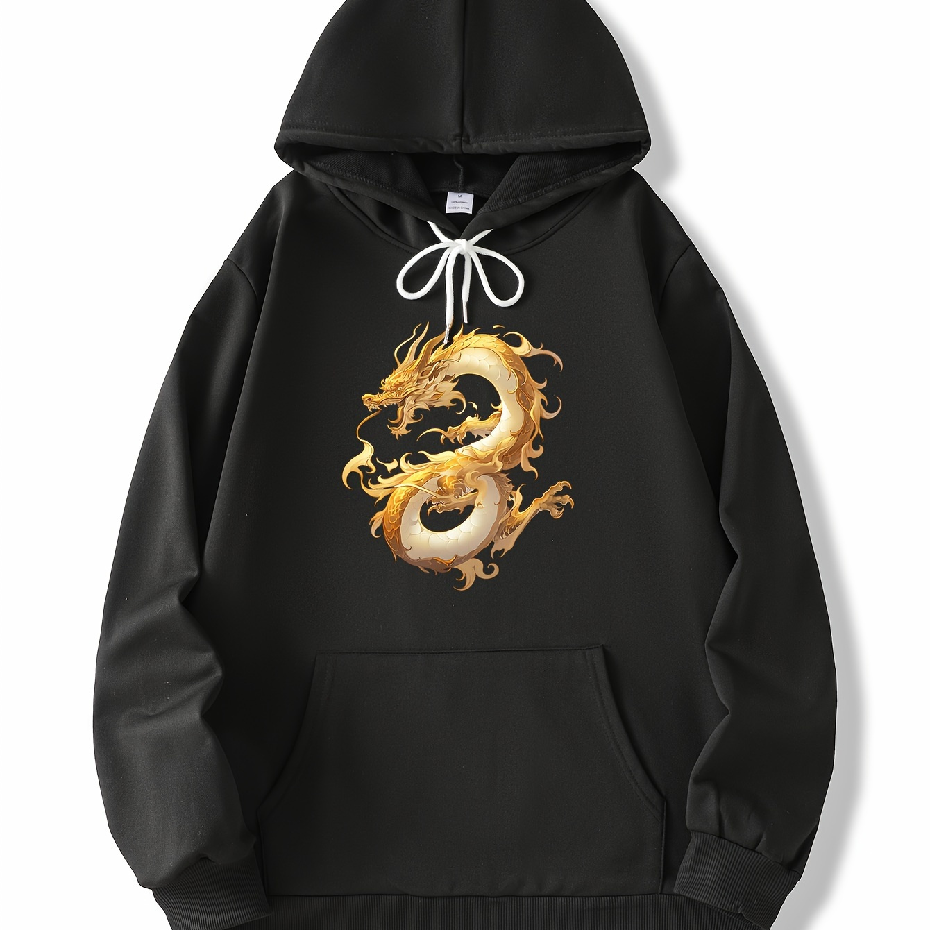 

Chinese Dragon Pattern Print Hooded Sweatshirt, Fancy Hoodies Fashion Casual Tops For Spring Autumn, Men's Clothing