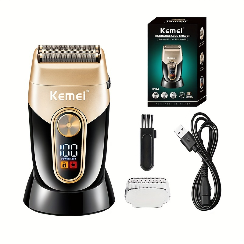 Komi Shaver KM-3209 - Double Layer Reciprocating Blades with LCD Digital Display and USB Charging - Perfect for a Smooth and Comfortable Shave