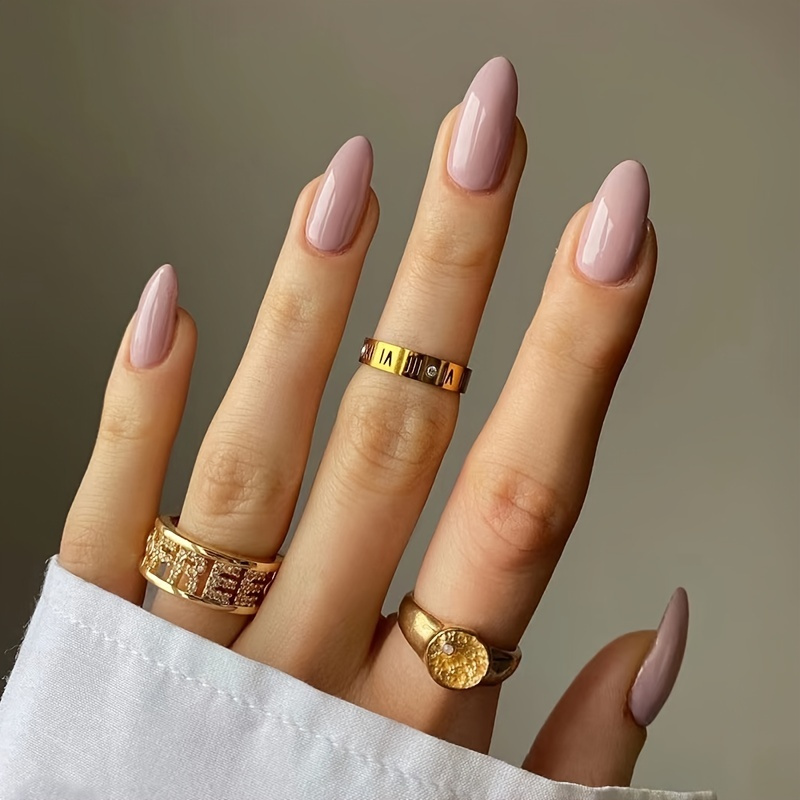

24 Pcs Spring Summer Press On Nails Tip Rubber Pink Nail Medium Detachable Fake Nails Glue On Nails, Cute Acrylic Nails Press On For Women Girls Diy Nail Manicure