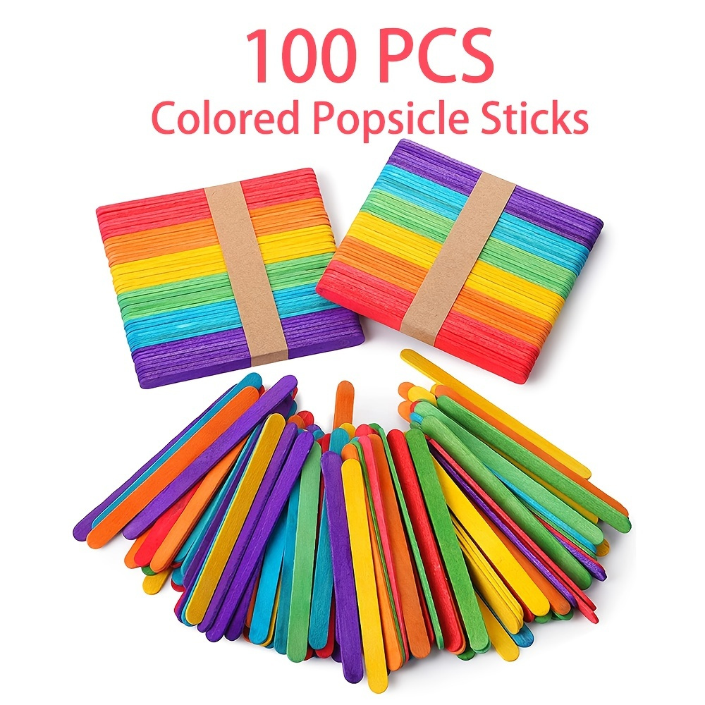 Colorful Ice Cream Stick, Popsicle Stick Creative DIY Handcraft Materials  Kindergarten Handcraft Small Wood Sticks