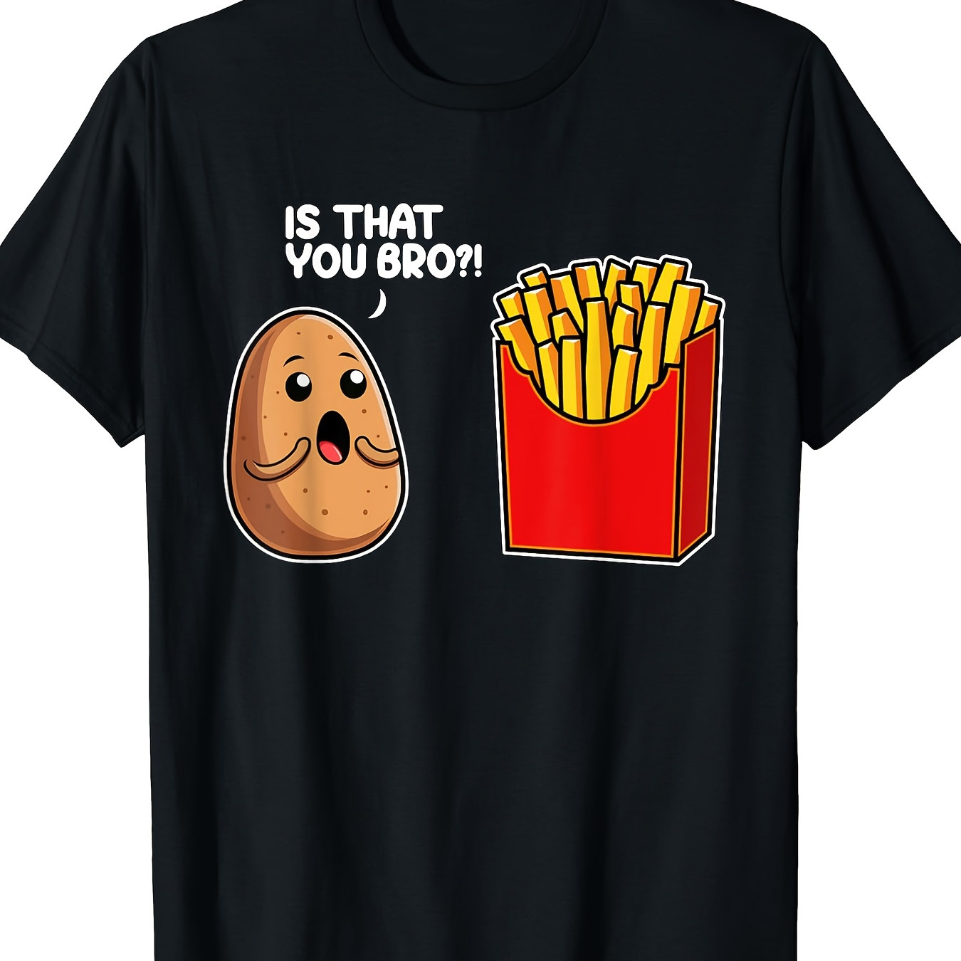 

Potato French Fry Vegetable Funny Food Pun T-shirt, Men's T-shirt, 220g