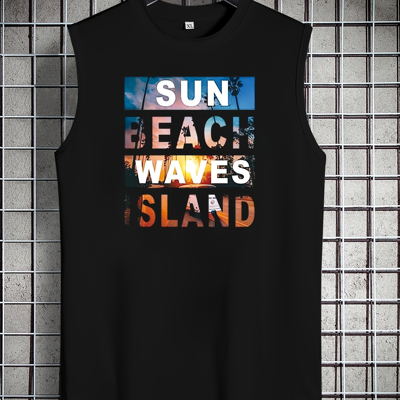 Men's Casual Trendy Sun Beach Graphic Print Sleeveless Tank Tops, Summer Oversized Loose Vest For Fitness, Workout, Training Plus Size, Best Sellers