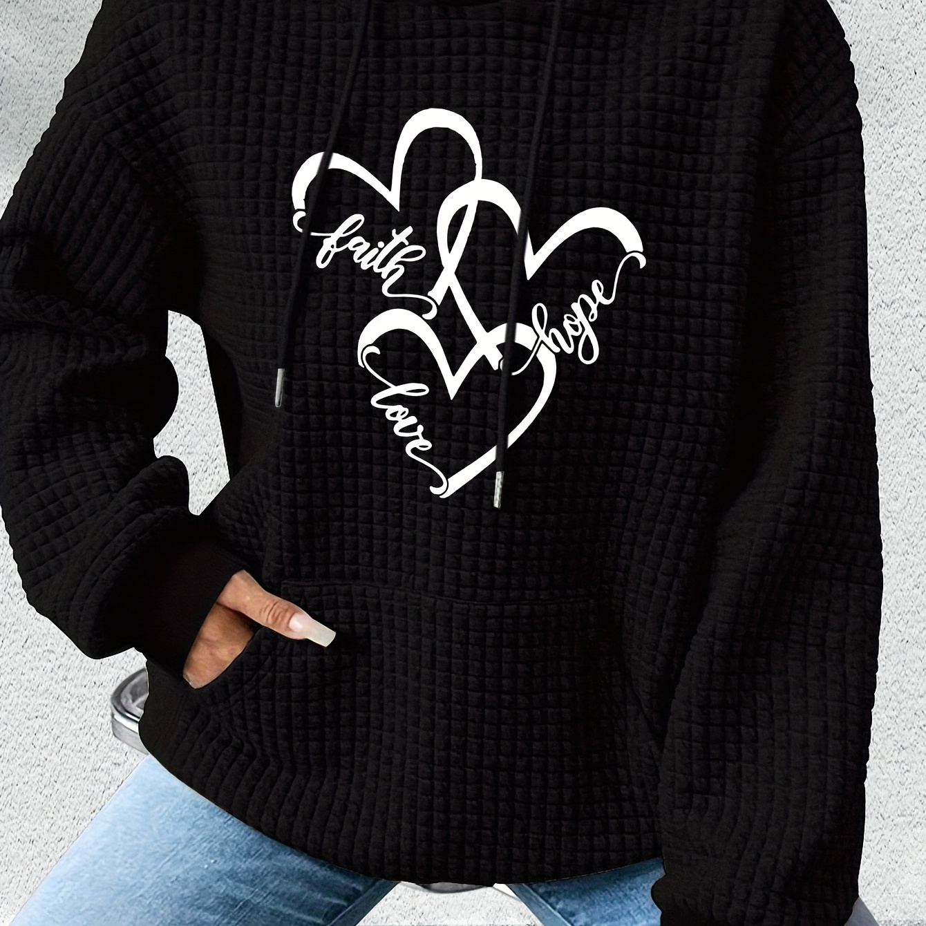 

Sweat à Capuche Confortable en pour Femme avec Triple Cœur - Manches Longues Décontractées, Sweat à Capuche avec Cordon de Serrage en Mousse, Lavable en Machine, Pull à Capuche