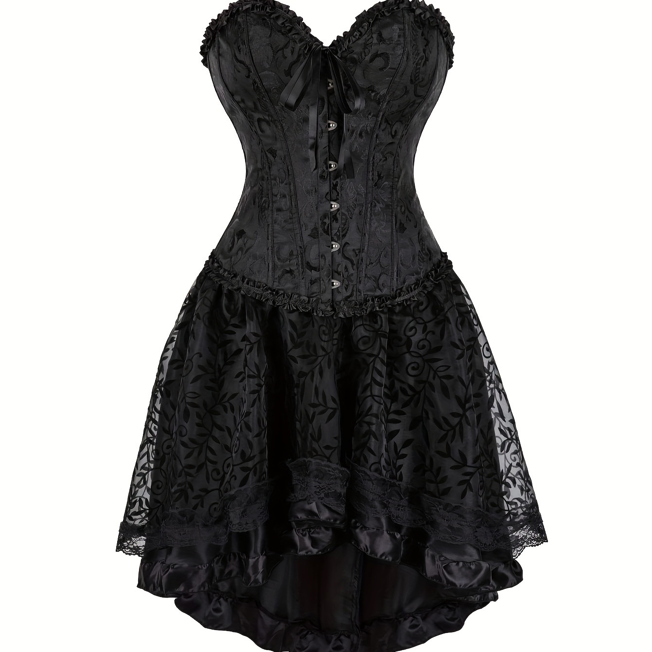 

Silhouette, Elegant Off-shoulder Corset With Black Mesh Skirt - Sexy Waist & Tummy Control Vest For Women, Parties