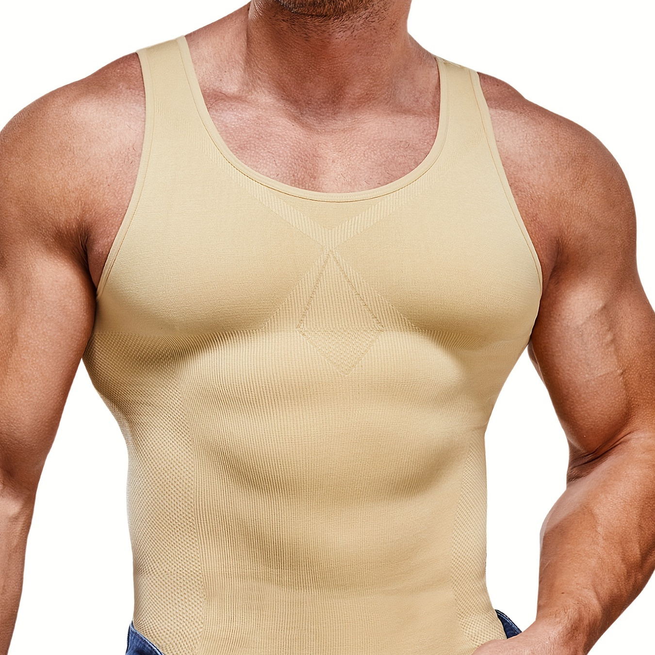 

Men's Basic Solid Color Sleeveless Compression Shirt Shapewear Breathable Quick-drying Tee Men's Clothes Tummy Control Compression Vest For Sports Fitness Running Basketball Mountaineering Cycling